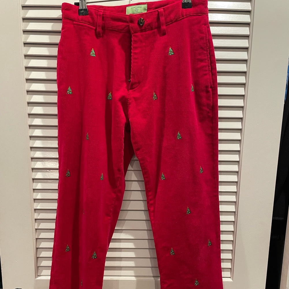 Christmas pants- Red Christmas tree pants - Castaway - size 14